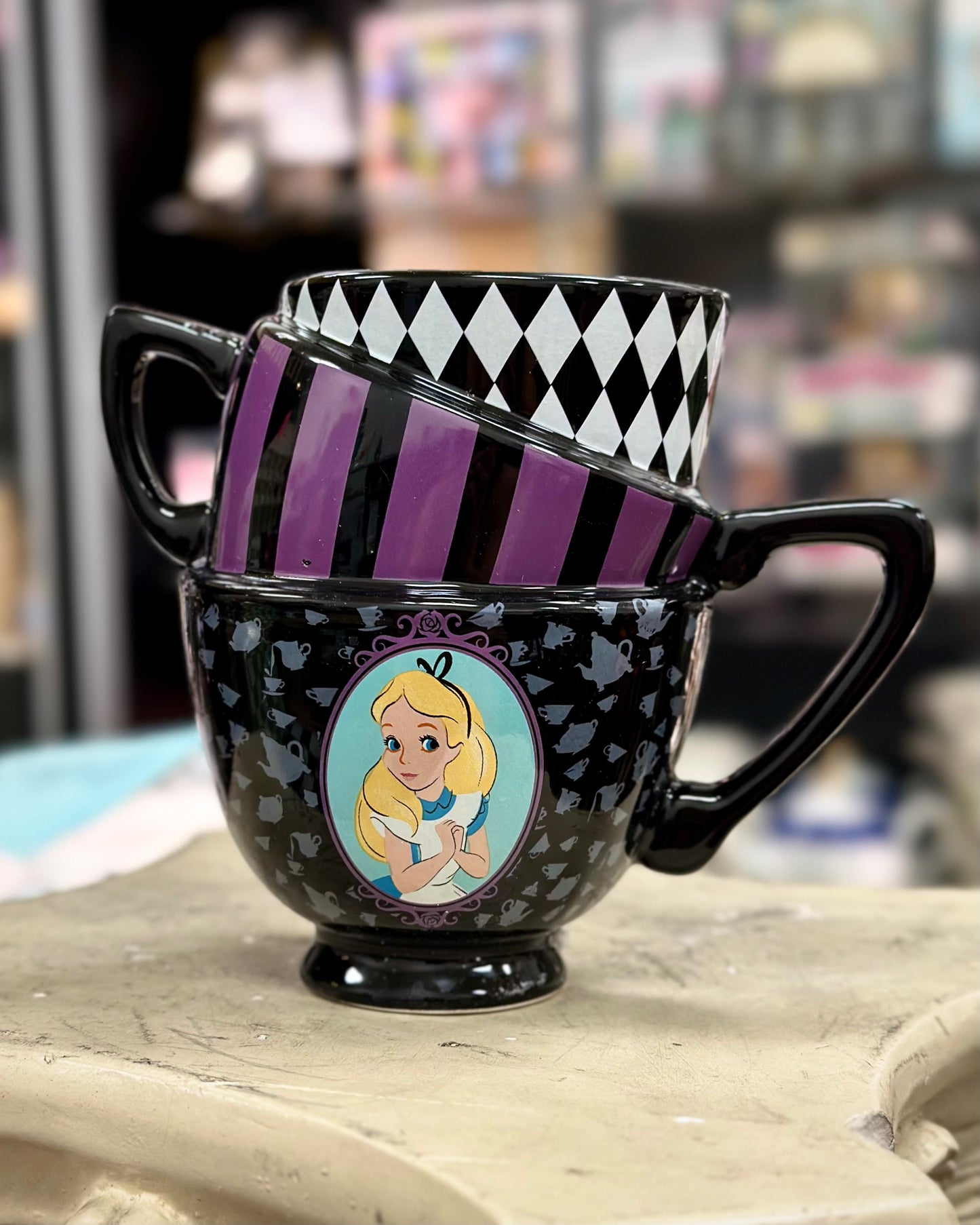 Disney Alice in Wonderland Stacked Teacups 3D Sculpted Ceramic Mug