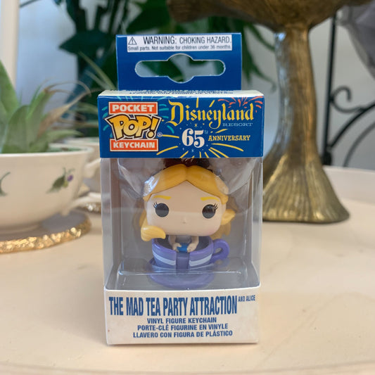 Disneyland 65th Anniversary Alice in Teacup Pocket Pop! Key Chain